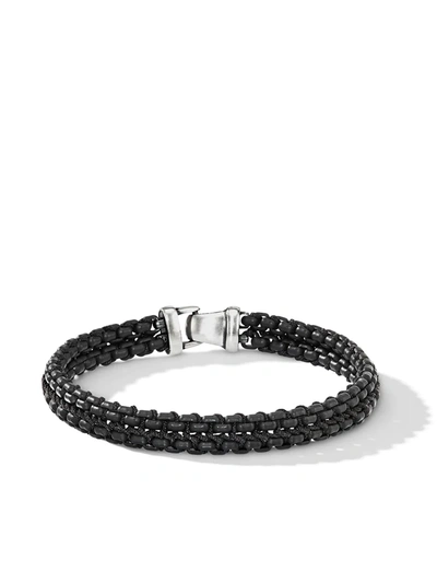 Shop David Yurman Sterling Silver Woven Box Chain Bracelet In Seblk