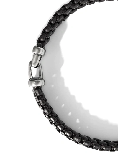 Shop David Yurman Sterling Silver Woven Box Chain Bracelet In Seblk