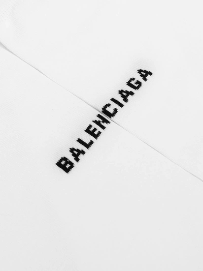 Shop Balenciaga Logo Knit Socks In White