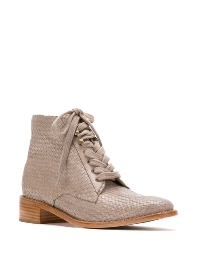 Shop Sarah Chofakian Leather Boots In Grey