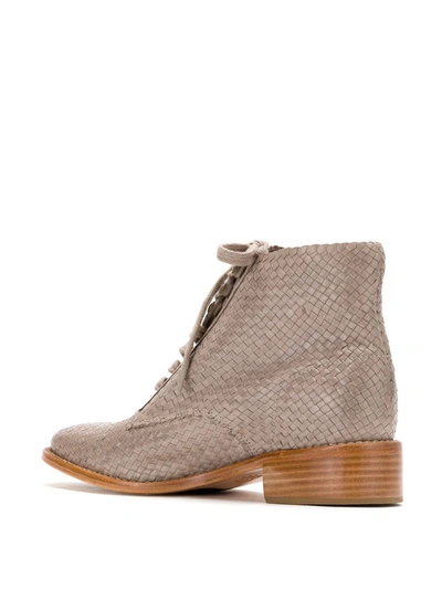 Shop Sarah Chofakian Leather Boots In Grey