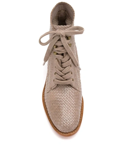 Sarah Chofakian Leather Boots In Grey