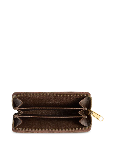 Shop Gucci Monogram Print Wallet In Brown