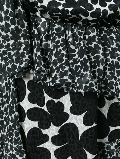 Givenchy Asymmetric Vintage Clover-print Dress In Black