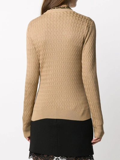 Shop Dolce & Gabbana Cable Knit Silk Jumper In Neutrals