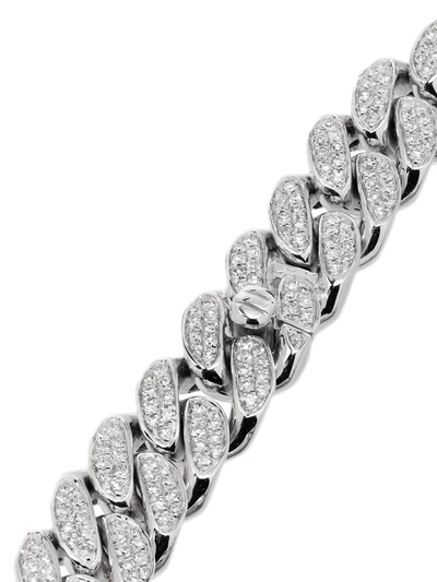 Shop Shay 18kt White Gold Mini Pavé Diamond Link Necklace In Silver