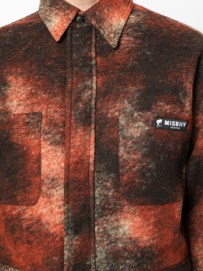 Misbhv Patterned Logo-patch Shirt In Rot