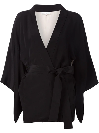 Shop Fleur Du Mal Haori Silk Robe In Black
