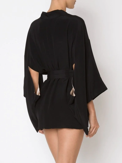 Shop Fleur Du Mal Haori Silk Robe In Black