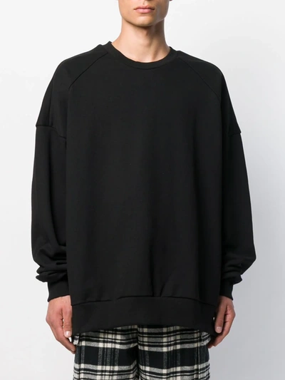 Shop Juunj Printed Cotton Sweater In Black