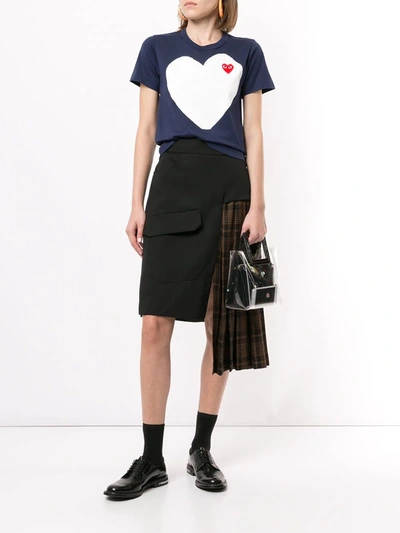Comme Des Garçons Play Logo-patch Printed T-shirt In Blue