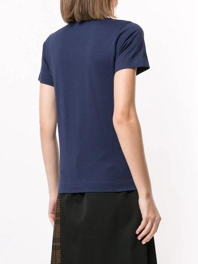 Comme Des Garçons Play Logo-patch Printed T-shirt In Blue