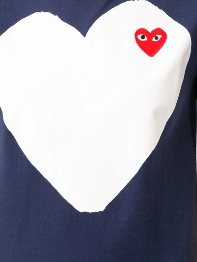 Shop Comme Des Garçons Play Logo-patch Printed T-shirt In Blue