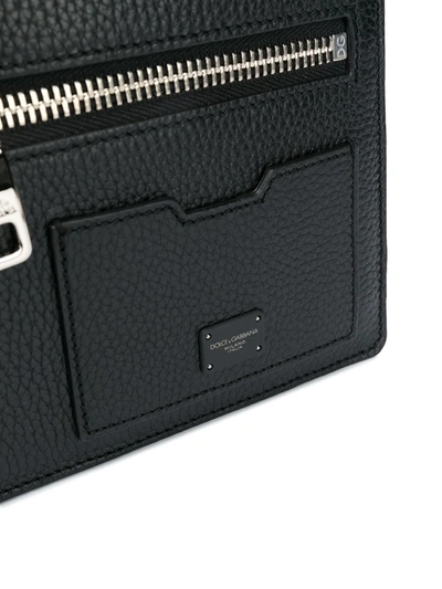 Shop Dolce & Gabbana Palermo Angular Multi-zip Flat Belt Bag In Black