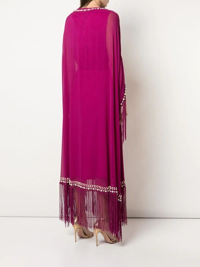 Shop Marchesa Notte Embellished Kaftan Dress In Purple