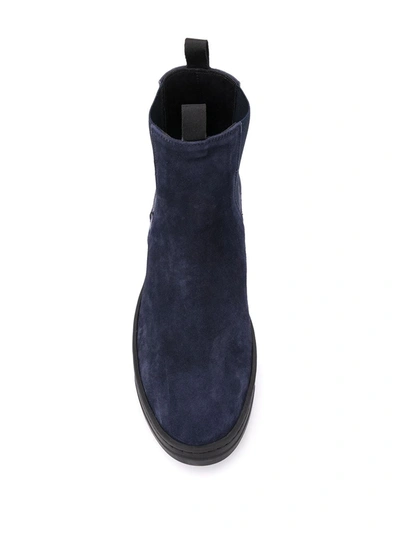 Shop Officine Creative Suede Sneaker Boots In Blue