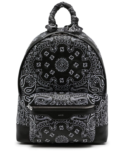 Shop Amiri Paisley-embroidery Backpack In Black