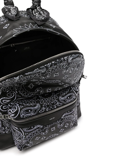 Shop Amiri Paisley-embroidery Backpack In Black
