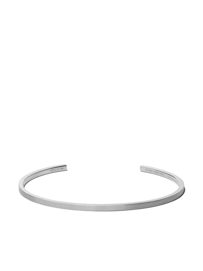 Shop Le Gramme 7 Grams Ribbon Bracelet In Silver