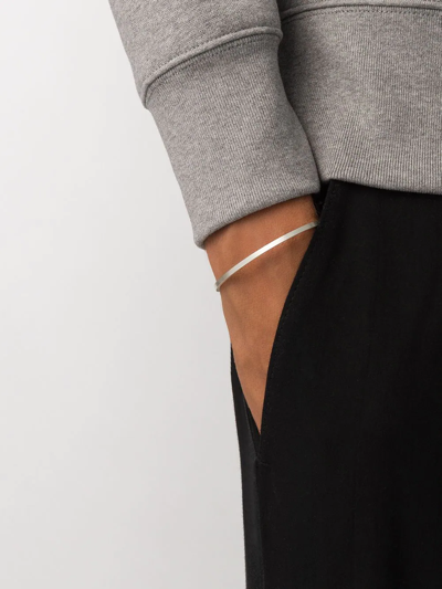 Shop Le Gramme 7 Grams Ribbon Bracelet In Silver