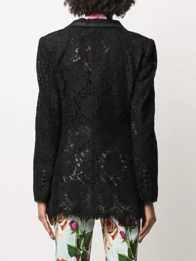 Shop Dolce & Gabbana Lace Blazer In Black