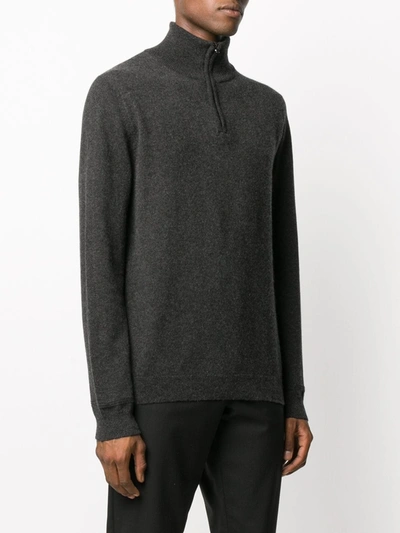 Pringle Of Scotland Fine Knit Zipped Sweater In Grey