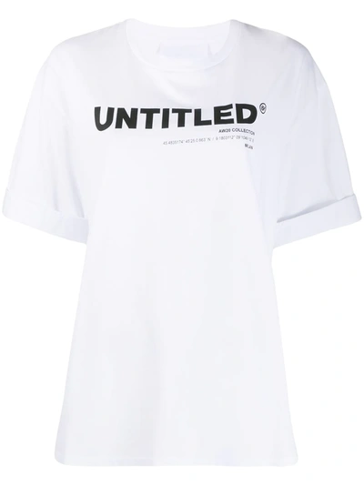 Shop Neil Barrett Untitled Print T-shirt In White