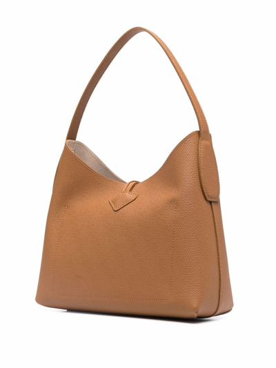 Shop Longchamp Medium Roseau Shoulder Bag In Brown