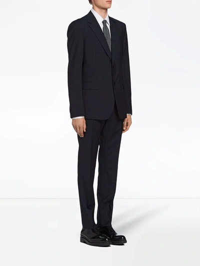 Shop Prada Single-breasted Wool-mohair Suit In Black