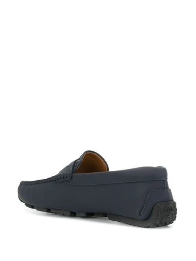 Bally Woven Mesh Driving Shoes In Blue