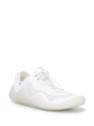 Kenzo Drawstring Logo-patch Sneakers In White