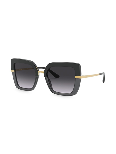 Dolce & Gabbana Womens Black Dg4373 Square-frame Acetate Sunglasses In Black