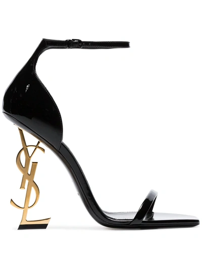 Shop Saint Laurent Opyum 110mm Ysl Heel Sandals In Black