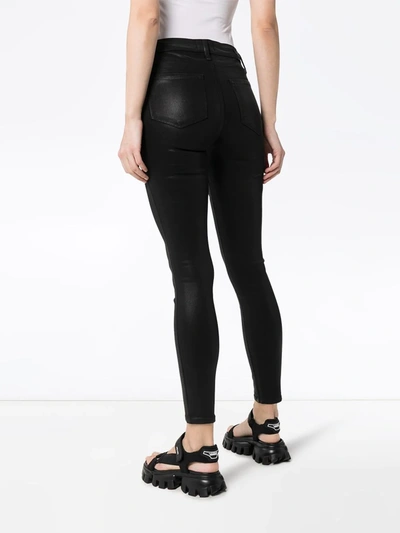 Shop Paige Hoxton Coated Skinny Jeans In Black