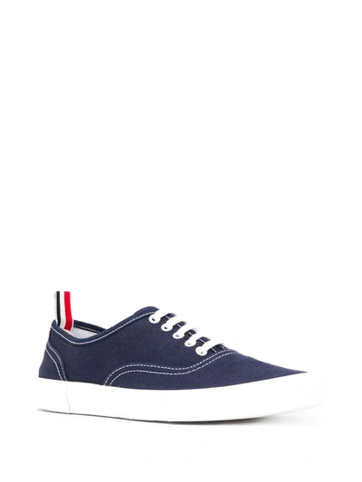 Shop Thom Browne Heritage Canvas Sneakers In Blue
