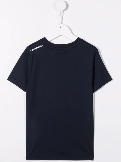 Shop Karl Lagerfeld Logo-print Short-sleeved T-shirt In Blue