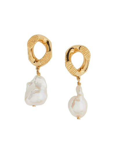 Shop Burberry Chain-link Earrings In Gold