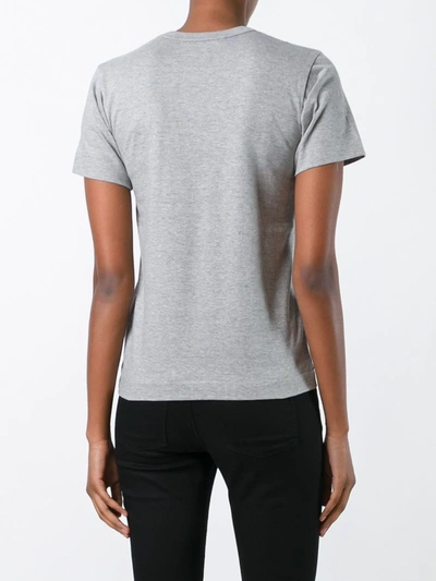 Shop Comme Des Garçons Play Heart Logo T-shirt In Grey