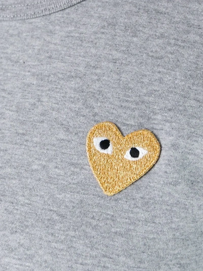 Shop Comme Des Garçons Play Heart Logo T-shirt In Grey