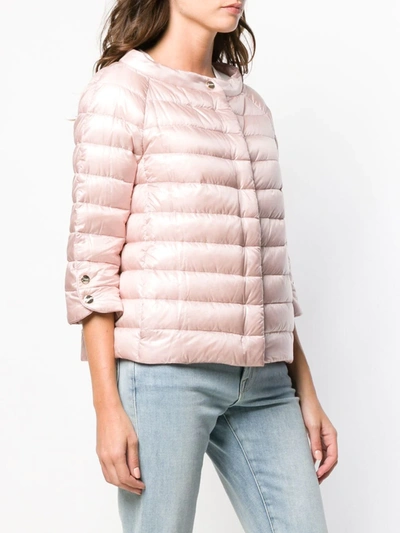 HERNO 拉链羽绒夹克 - 粉色