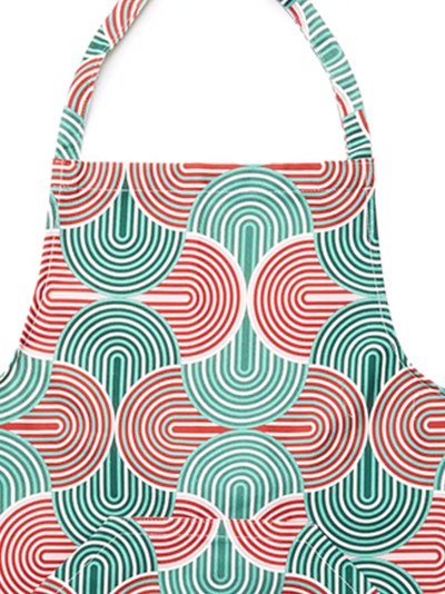 La Doublej All-over Graphic Print Apron In Green