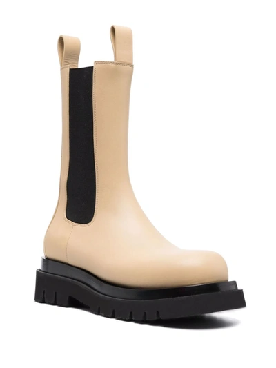 Shop Bottega Veneta Lug Chunky Sole Boots In Nude