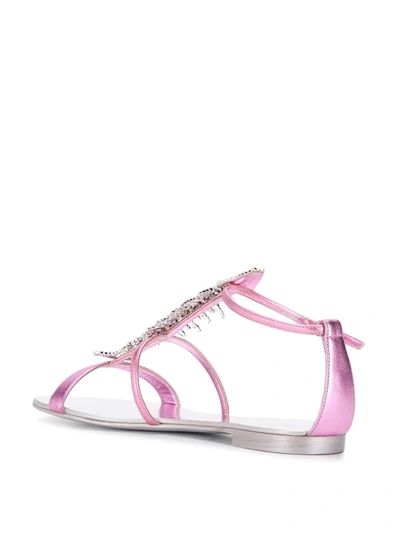 Shop Giuseppe Zanotti Slim Flat Sandals In Pink