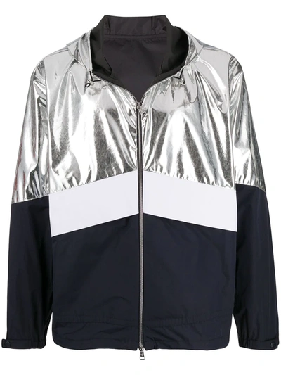 Shop Moncler Quinic Hooded Jacket In Silver