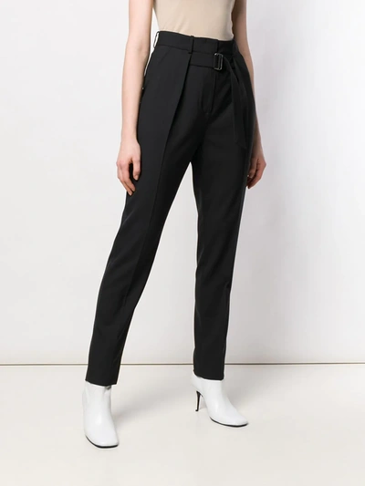 Shop Givenchy Pleated High-rise Trousers In Black