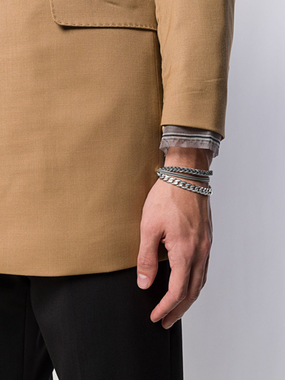 Emanuele Bicocchi Double Braided Bracelet In Silver