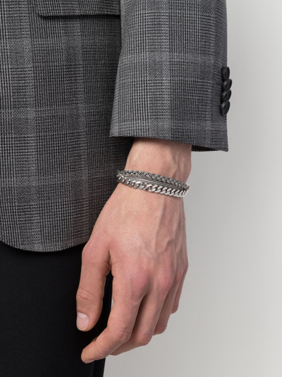 Emanuele Bicocchi Double Braided Bracelet In Silver