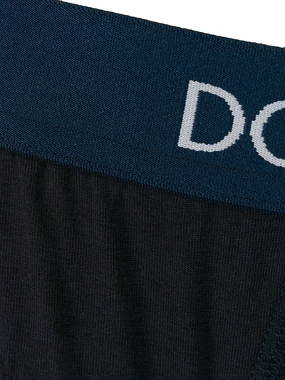 Shop Dolce & Gabbana Logo-waistband Boxer Briefs In Blue