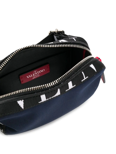 Shop Valentino Logo Crossbody Bag In Blue