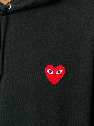 Shop Comme Des Garçons Play Heart Patch Hoodie In Black